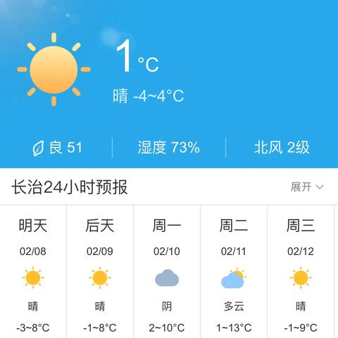 长治天气预报（长治天气预报一周 7天）